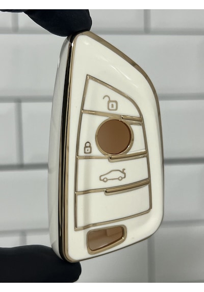 Gma Keys Lüx Bmw 1 3 5 7 Seri X1 X3 X5 F10 F20 F30 M3 M4 G20 G30 Smart Nano Anahtar Kılıfı Beyaz Gold