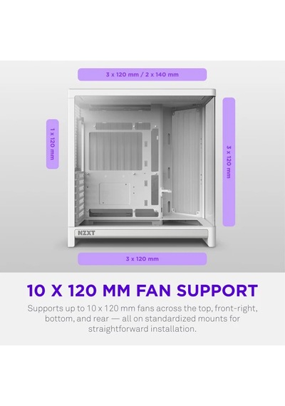 Nzxt H6 Rgb+ Cc-h62fw-p1 Dual-chamber Gaming Mid-tower Pc Kasası Beyaz