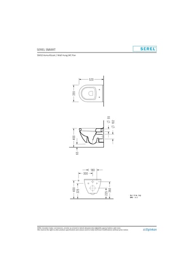 Serel Smart 52 Cm Asma Klozet Kapak Hariç SM10ODS110H
