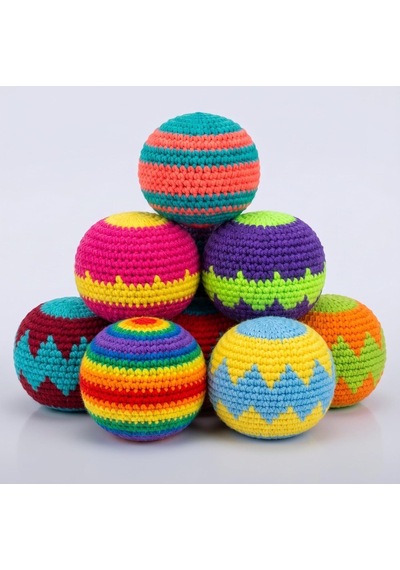 El Yapımı%100 Pamuk Hacky Sack - Ayak Topu - Gerginlik Giderici Eğlence Topu - Dayanıklı Ve Hafif Çok Renkli