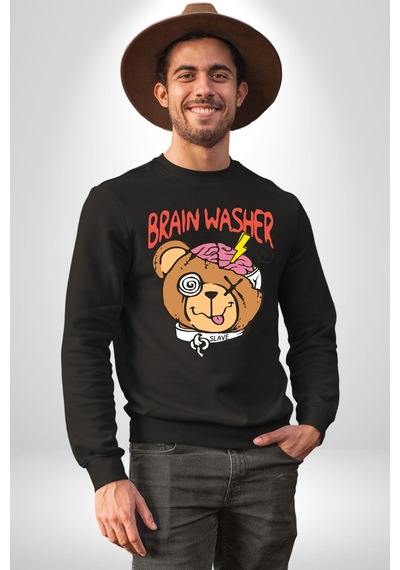 Beyin Yıkama Unisex Siyah Sweatshirt Siyah