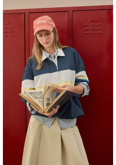 Defacto %100 Pamuk Loose Fıt Polo Yaka Kalın Kumaş Sweatshirt I2482ax26aunv241 Lacivert-nv241 Defacto %100 Pamuk Loose Fıt Polo Yaka Kalın Kumaş Sweatshirt I2482ax26aunv241 Lacivert-nv241