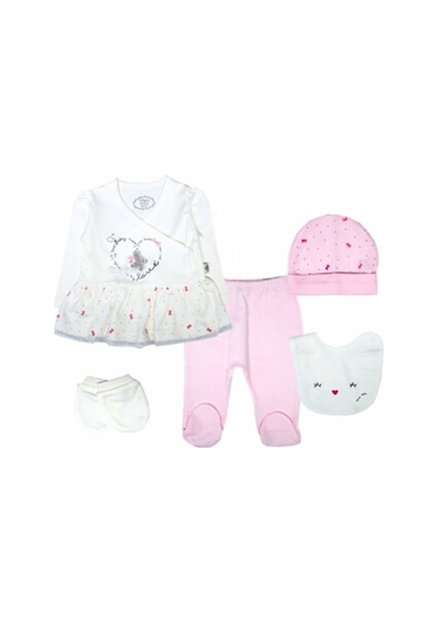 Tongs Baby Cute Bunny 5'Li Zıbın Takım 0-3 Ay Hastane Çıkışı -Pem Çok Renkli
