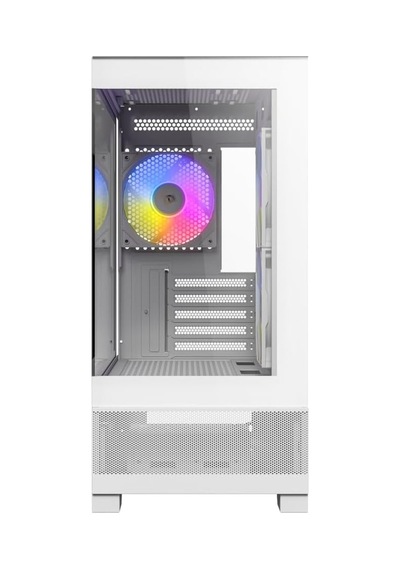 Mini Cx500m Argb Beyaz Micro-atx Mini-ıtx Bilgisayar Kasası, Temperli Cam, Argb Fanlı
