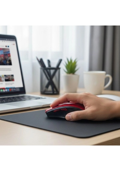 Kırmızı Renkli Baş Parmak Destekli Ergonomik Sessiz Kablosuz Mouse Usb Alıcılı, Ofis Ve Oyun İçin Diğer