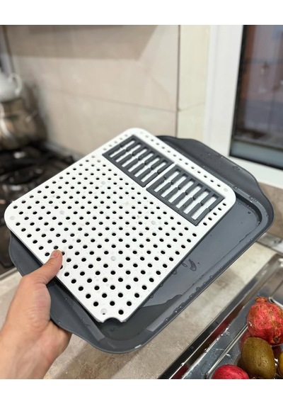 Stile Cucina Tezgah Üstü Kurutmalık Ve Kesim Panosu, Tabak Bardak Kurutucu, Mutfak Organizeri