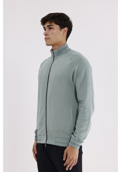 Rowinger Polo Yaka Rahat Kalıp Selanik Yapıda Mevsimlik Spor Görünümlü Sweatshirt Çağla