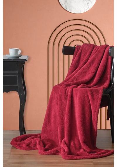 Wellsoft Tv Battaniyesi Peluş Polar Ultra Yumuşak Battaniye 140x170 Cm Bordo