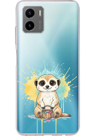 Vivo Y15s İle Uyumlu Splash Mirket Tasarımlı Şeffaf Silikon Kılıf Şeffaf