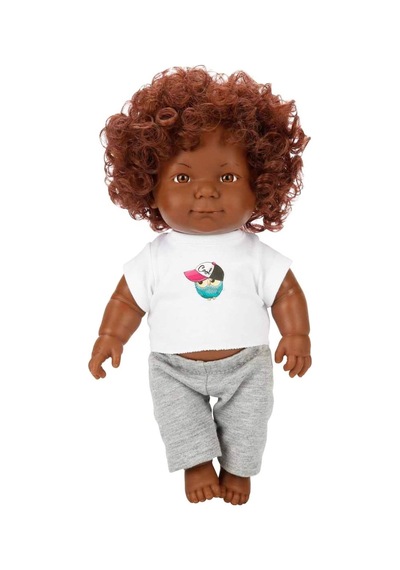 Minik Göbek Ve Kıvırcık Saçlarıyla 35cm. Dada Bebek