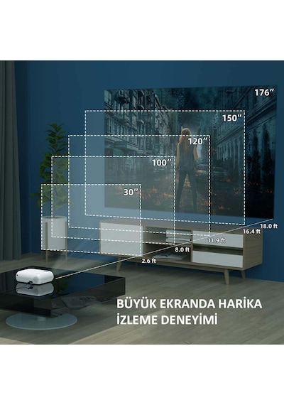 Hymark P62 1080P Mini Taşınabilir Projeksiyon Cihazı