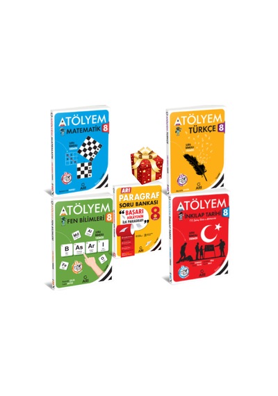 8.sınıf Atölyem Matematik-türkçe-fen Bilimler-sosyal Bilgiler Seti 2027 Arı Paragraf Hediyeli