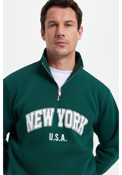 Tudors Erkek Relax Fit Rahat Kesim Pamuklu Yarım Fermuarlı Baskılı Haki Sweatshirt-42316 Haki Tudors Erkek Relax Fit Rahat Kesim Pamuklu Yarım Fermuarlı Baskılı Haki Sweatshirt-42316 Haki