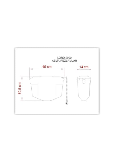Visam Lord 2000 Asma Rezervuar - 450-001 -zincirli- Dar-plastik Beyaz