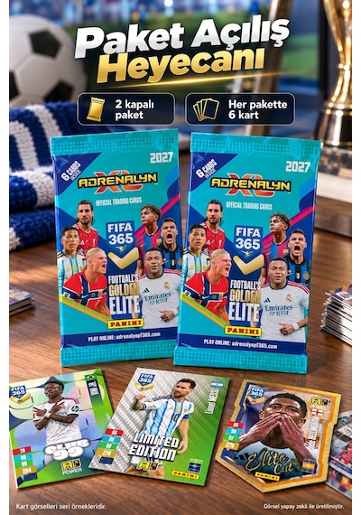 Panini Fıfa 365 Adrenalyn 2027 Futbolcu Kartı 2'li Paket Toplam 12 Kart