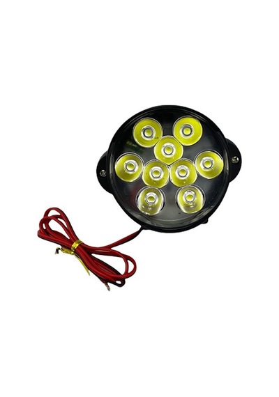 9V-85V Lamba 9 Ledli 15W Beyaz Yuvarlak Motosiklet-Unıversal N11.535
