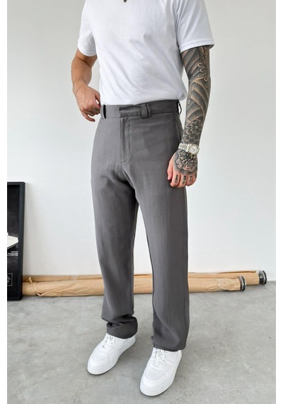 Antrasit Modal Kumaş Baggy Pantolon