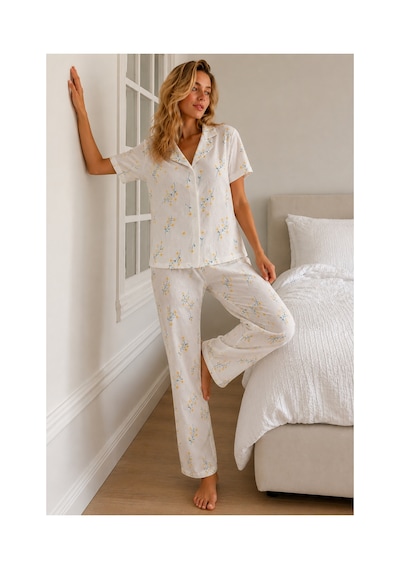Fit Women Kadın Loose Kalıp Pamuklu Çok Renkli Pijama Takımı