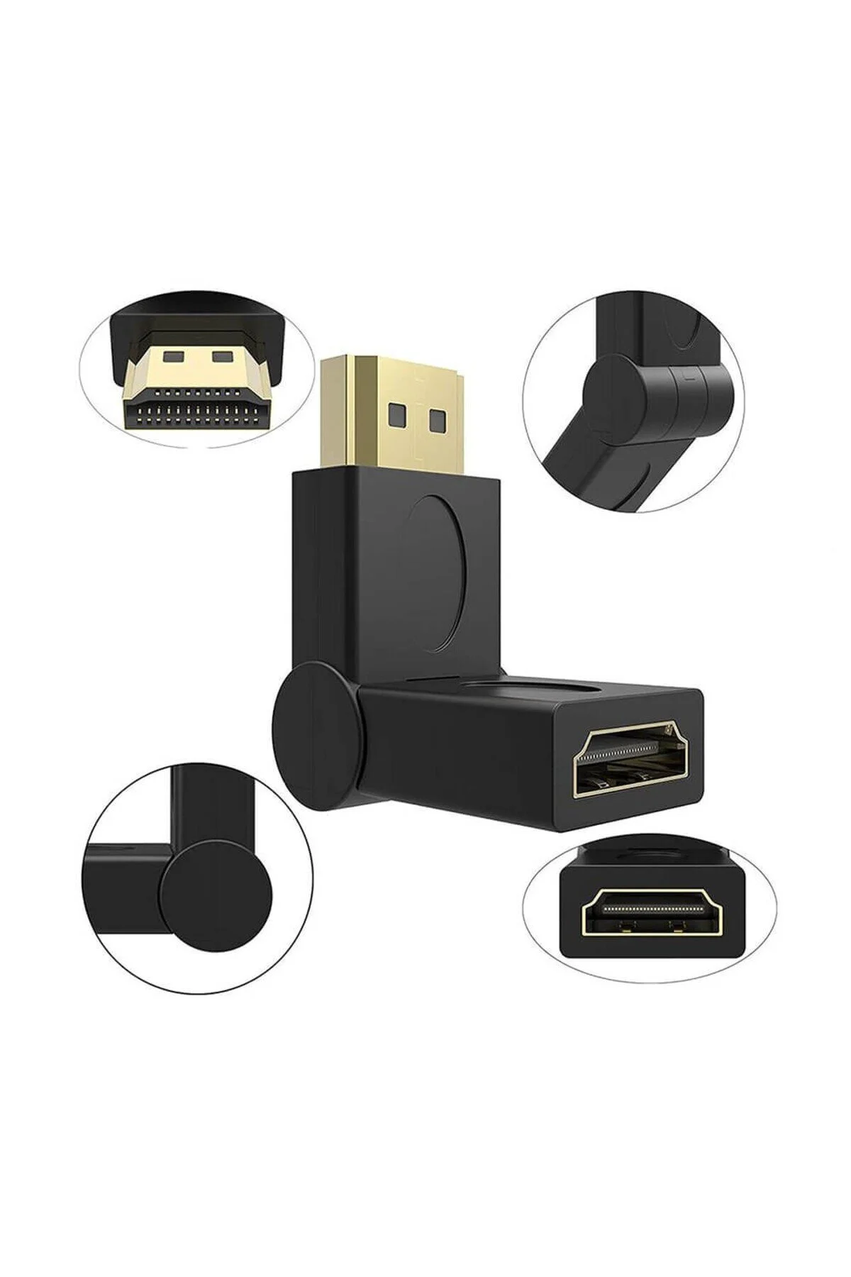 Hdmi Uzatma - Hdmi 90 180 270 Derece Dirsek Oynar Başlıklı Dişi Erkek 4k 3d Erkek Dişi Adaptör