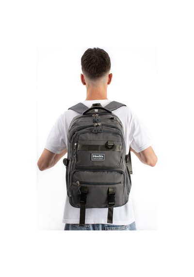 Ventis Unisex Okul 2'li Set Çantası Lise Ortaokul Kalemlikli Sırt Çantası 43 30 Cm Çok Cepli Vnt7-c Gri