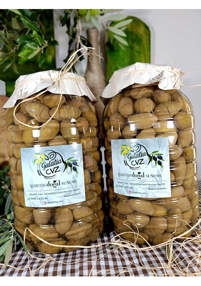 Aydın Yöresi Kalamata Cinsi Sofralık Tatlandırılmış Kırma Yeşil Zeytin 4 KG
