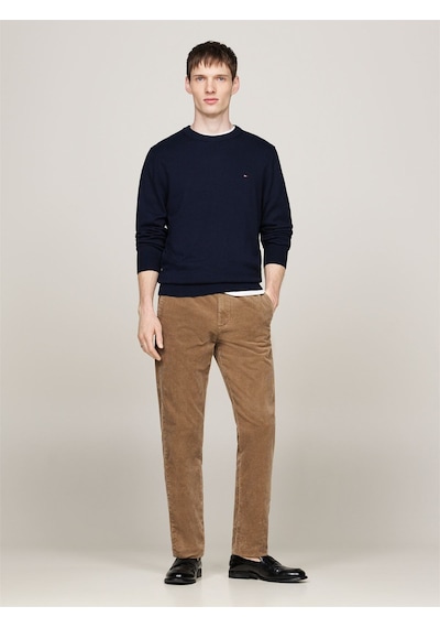Tommy Hilfiger Pıma Org Ctn Cashmere Crew Neck Erkek Mavi Kazak - Mw0mw28046
