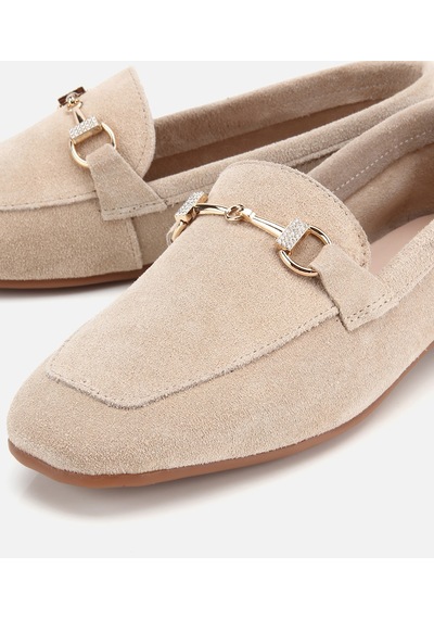 Hotiç Kadın Süet Deri Bej Tokalı Günlük Loafer 01ayh320500a310 01ayh320500a310