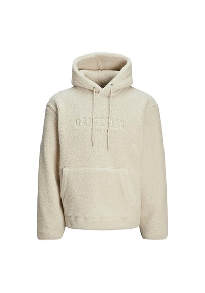 Jack & Jones Erkek Göğüs Baskılı Teddy Sweatshirt 12263011 Bej