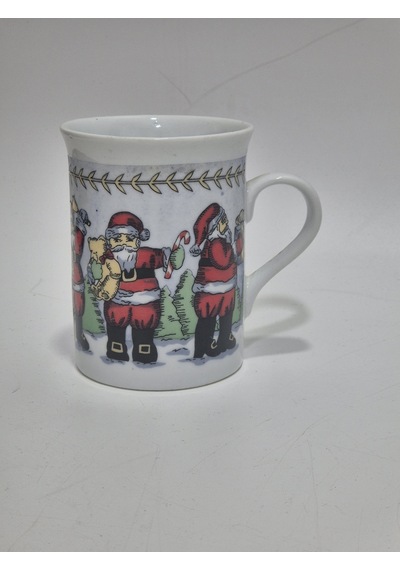Vintage Noel Baba Figürlü Porselen Kupa 10cm Çok Renkli