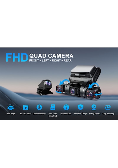 Pruveeo D90-4ch Fhd Wi-fi Gps + 128gb Sd Kart