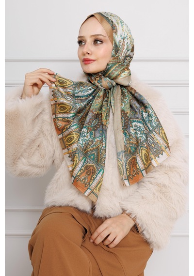 Sevitli Hint İpeği Şal-camel-4545