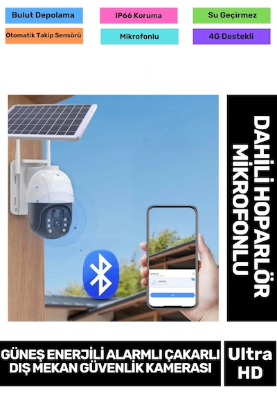 360 Dönen Ptz Kontrol Hareket Algılama Teknolojisi 8000 Mah Güneş Enerji Dış Mekan Güvenlik Kamera