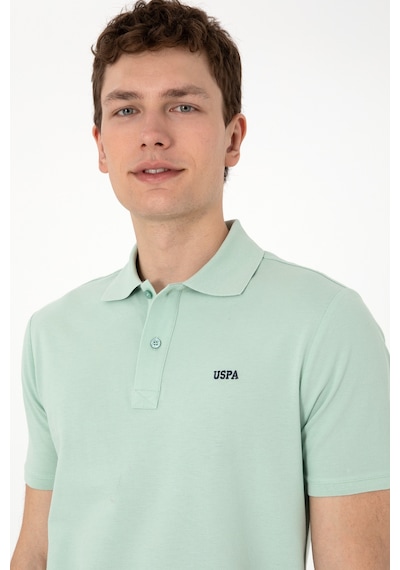 U.S. Polo Assn. Erkek Regular Fit Polo Yaka Su Yeşili Basic Tişört 50306007-VR048