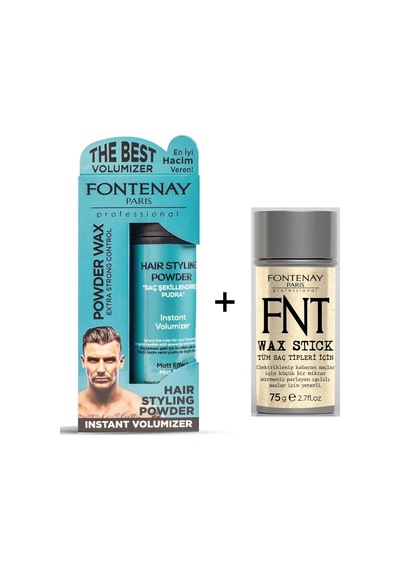 Fontenay Mat Effect Pudra Toz Wax Mavi 20 G + Hair Wax Stick 75 G