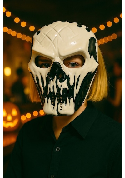 Beysüs Cadılar Bayramı Halloween Dark Fang Maske Siyah Beyaz Tüm Yaşlar 78907495
