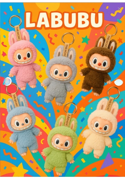 Labubu Peluş Oyuncak Labubu Model Sevimli Bunny Çanta Aksesuarı & Hediyelik Peluş Keychain