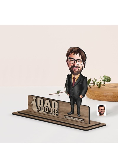 Bk Gift Kişiye Özel 3d Kabartma İsimli Baba Karikatürlü Ahşap Biblo-9, Babaya Hediye, Babalar Günü Hediyeleri Kobitmeyen138197 Bk Gift