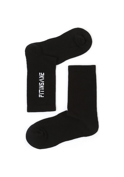 Fitinsane Premium Performance Crew Unisex 2'li Paket Siyah-beyaz Spor Çorap Siyah - Beyaz