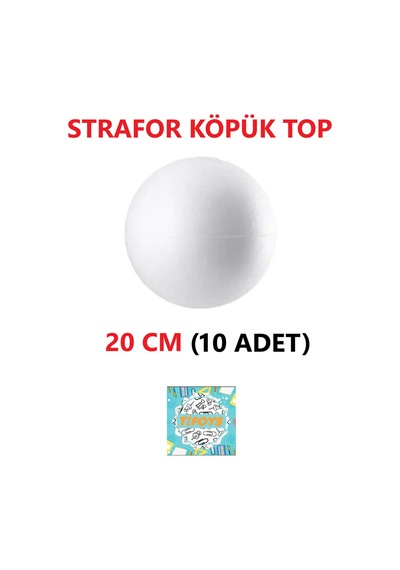 Strafor Köpük Top Küre Top Beyaz - 20 Cm - 10 Adet