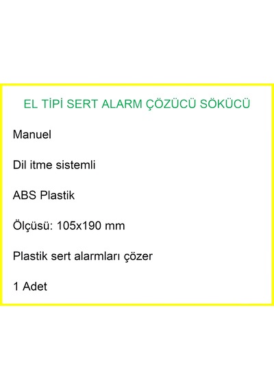 El Tipi Alarm Etiketi Çözücü Sökücü / Manuel Dil İtme Sistem