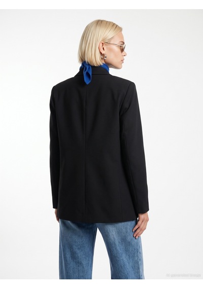 Dilvin 60837 Kruvaze Blazer Ceket Siyah