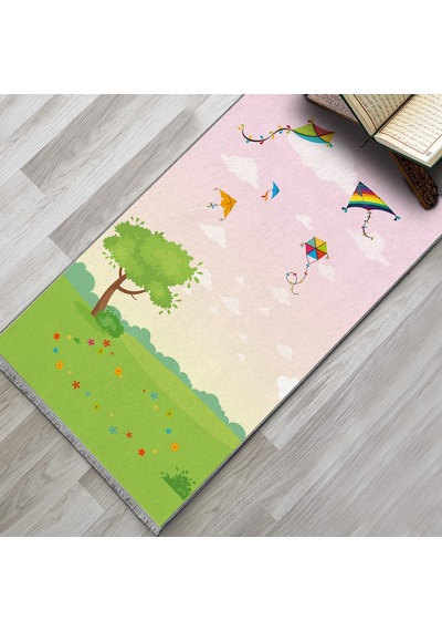 Evaşk Çocuk Seccadesi Namazlık Dokuma Halı Kaymaz Muslumana Seccade50 x 90 PEMBE 1EVASK417P66
