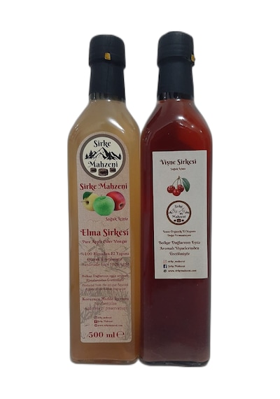 Sirke Mahzeni Elma + Vişne Sirkesi 2 x 500 ML