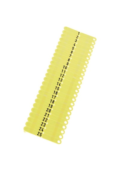 Twintag Küçükbaş Kulak Küpesi. Sarı. 1-50 Yazılı (50 Adet/paket)