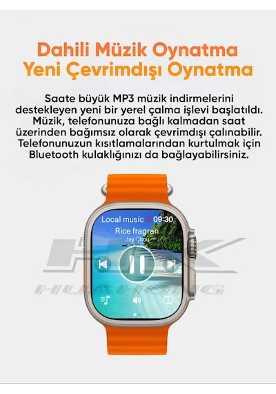 Watch 9 Ultra 2 Serisi 49mm Akıllı Saat Hk 10 Ultra Amoled Ekranlı Tecno Spark 10 Pro Uyumlu