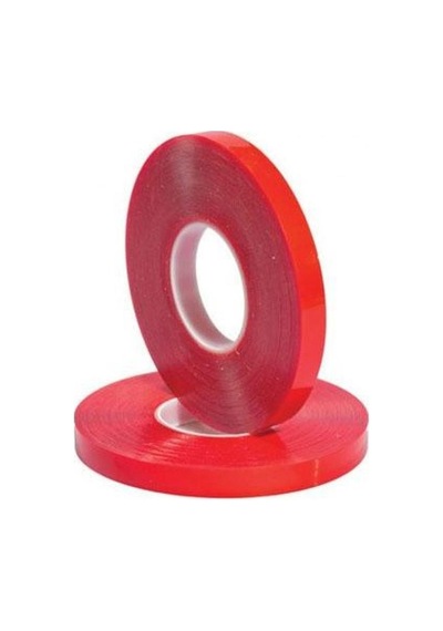 Çift Taraflı Akrilik Silikonize Bant 18 MM x 2 Metre Kırmızı   Vhb