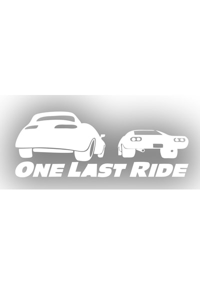 One Last Ride Araba Stickeri 17x17 Cm Beyaz