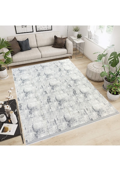 Modern Pamuklu Halı Örtüsü Savan 6m2 Dokuma 200x300 Lastiksiz Gri