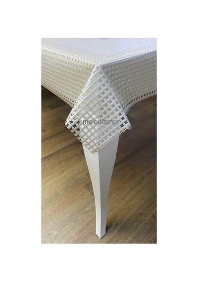 Meiwa File Zincir Şeffaf Kaplama Pvc Dikdörtgen Muşamba Masa Örtüsü 105 X 200 Cm Bej
