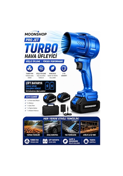 Pro Jet Turbo Hava Üfleyici Fan Yaprak Üfleme Araba Cam Su Lekeleri Kurulama Fanı